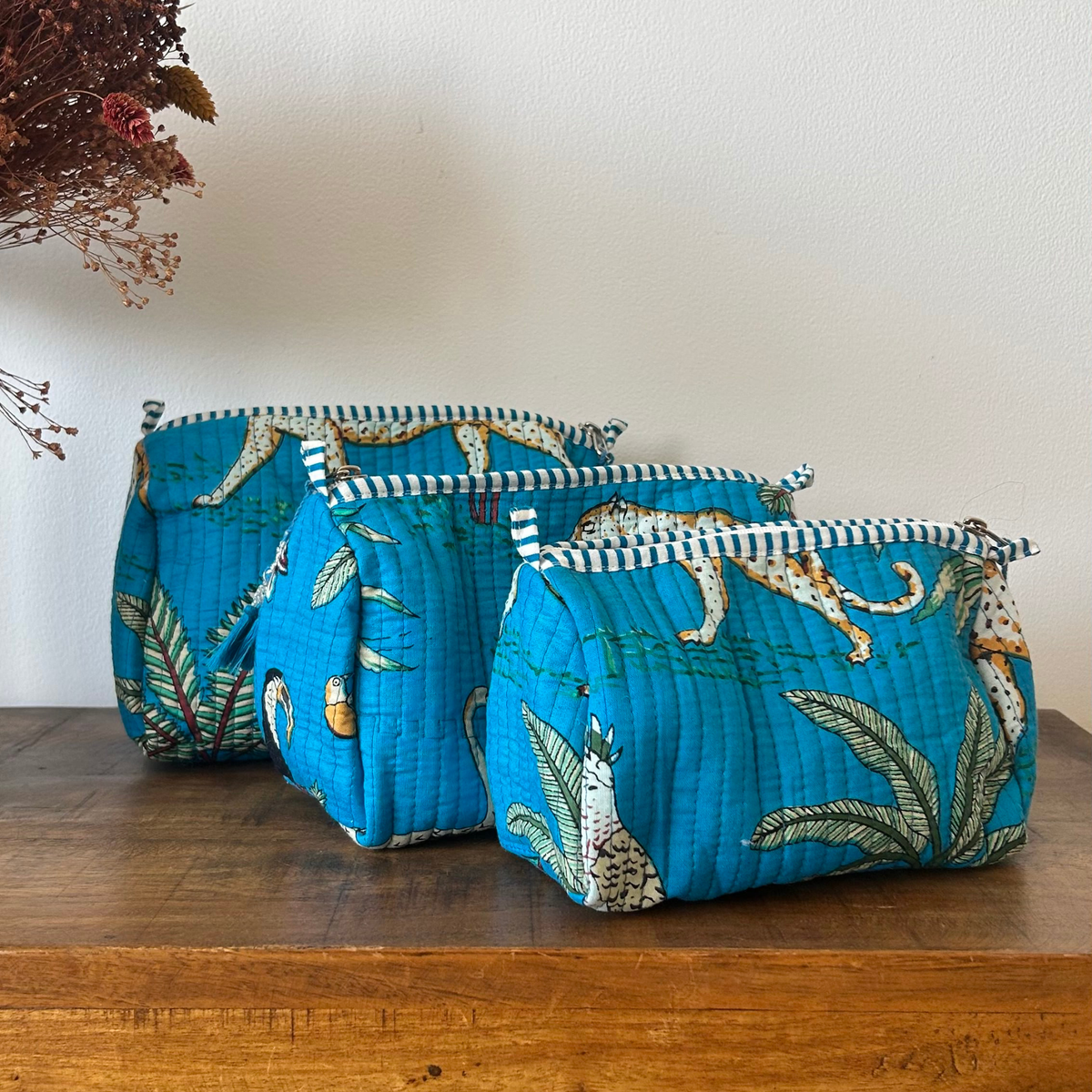 Quilted Jungle Pouch