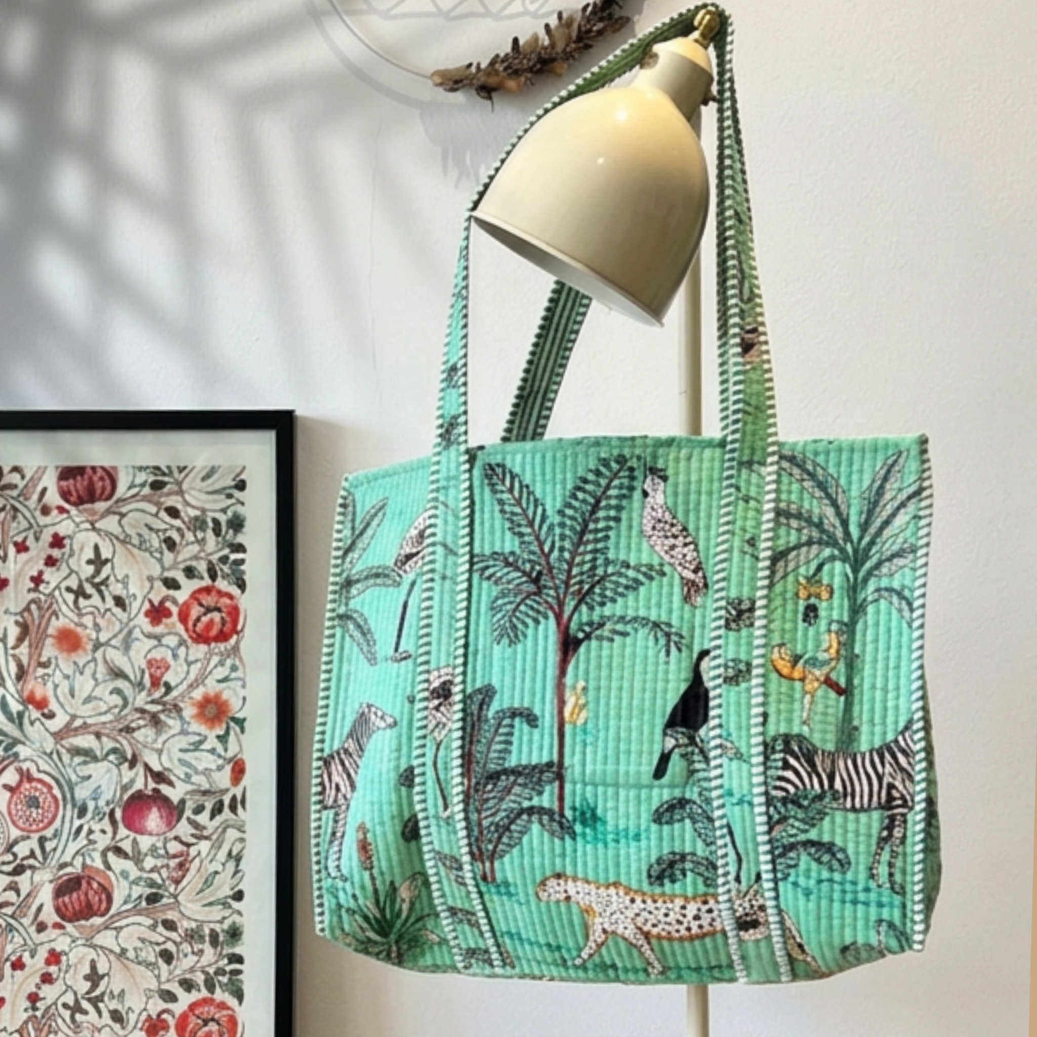 Quilted Jungle Shopper Bag