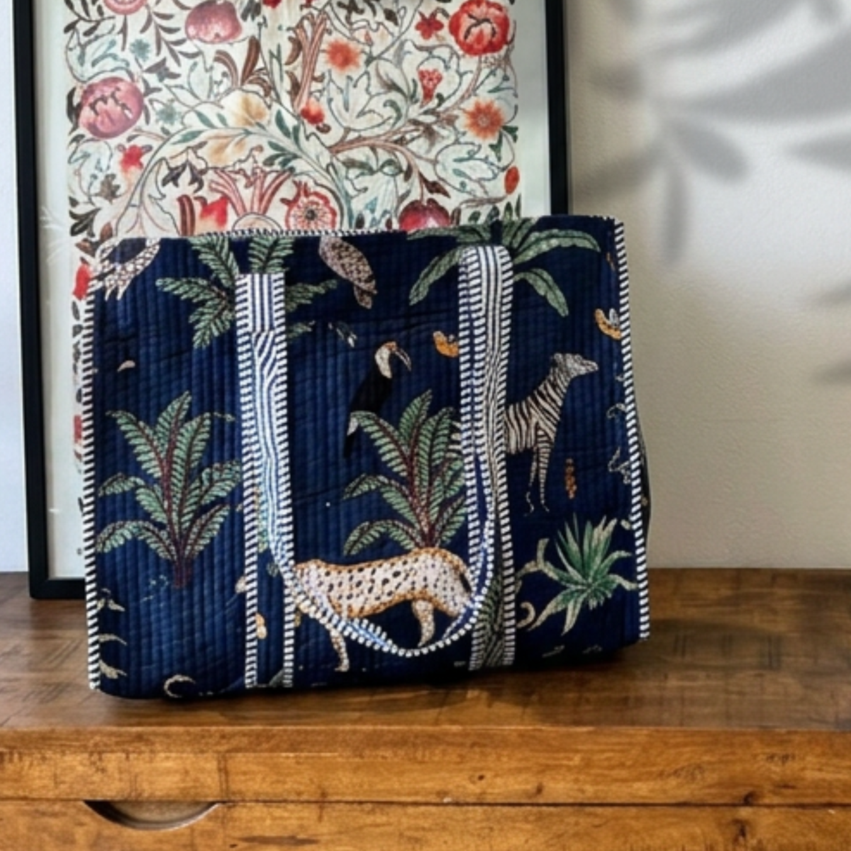 Quilted Jungle Shopper Bag