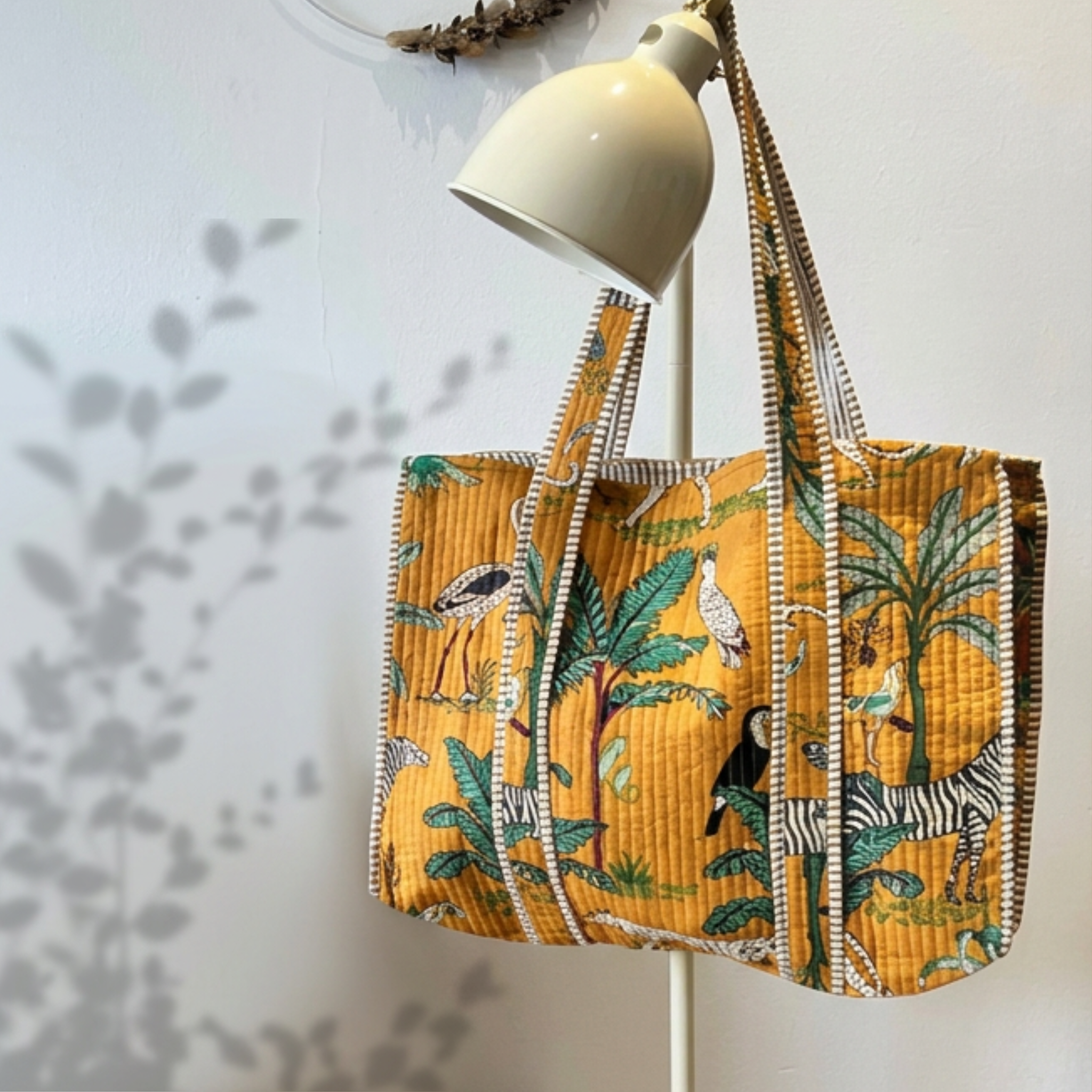 Quilted Jungle Shopper Bag