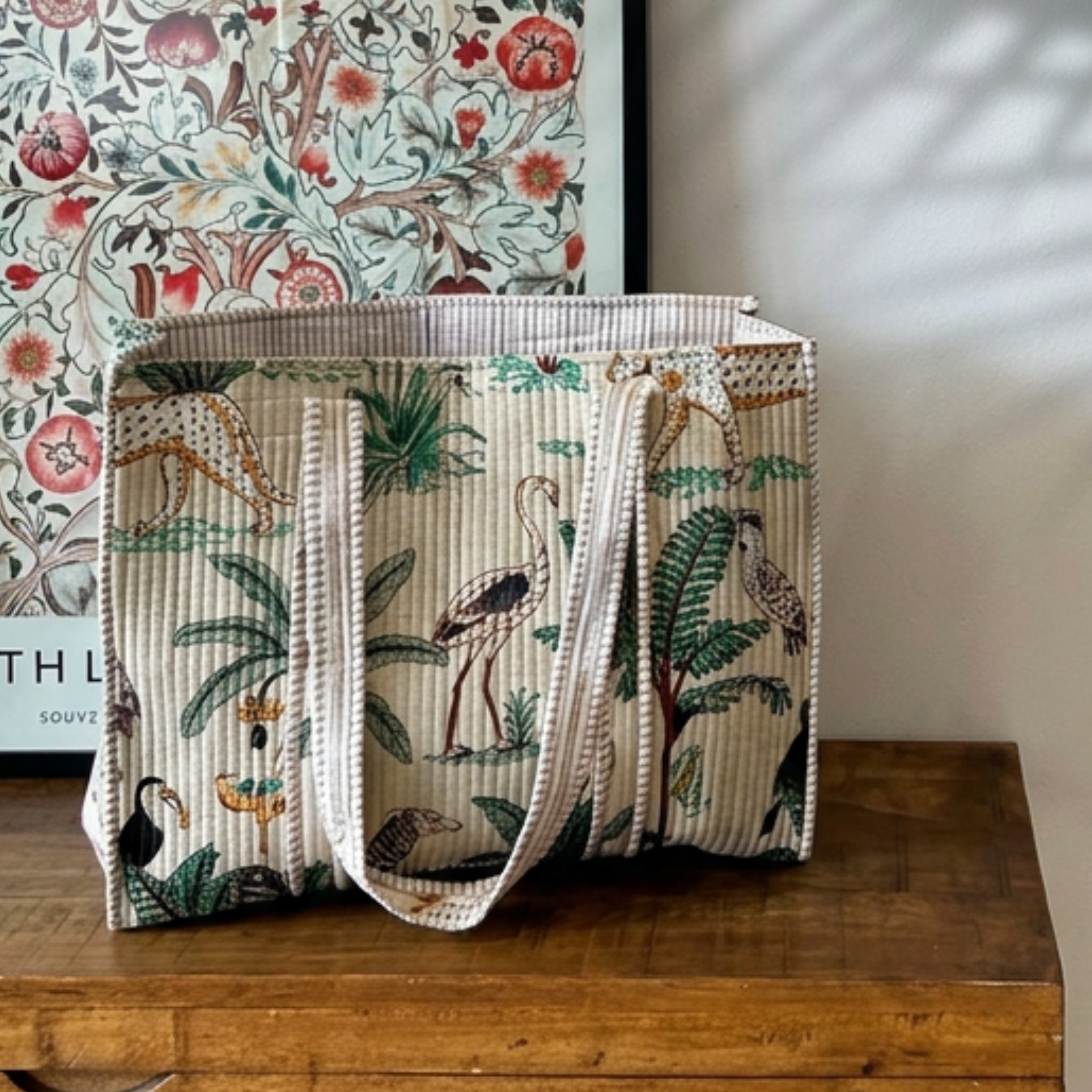 Quilted Jungle Shopper Bag
