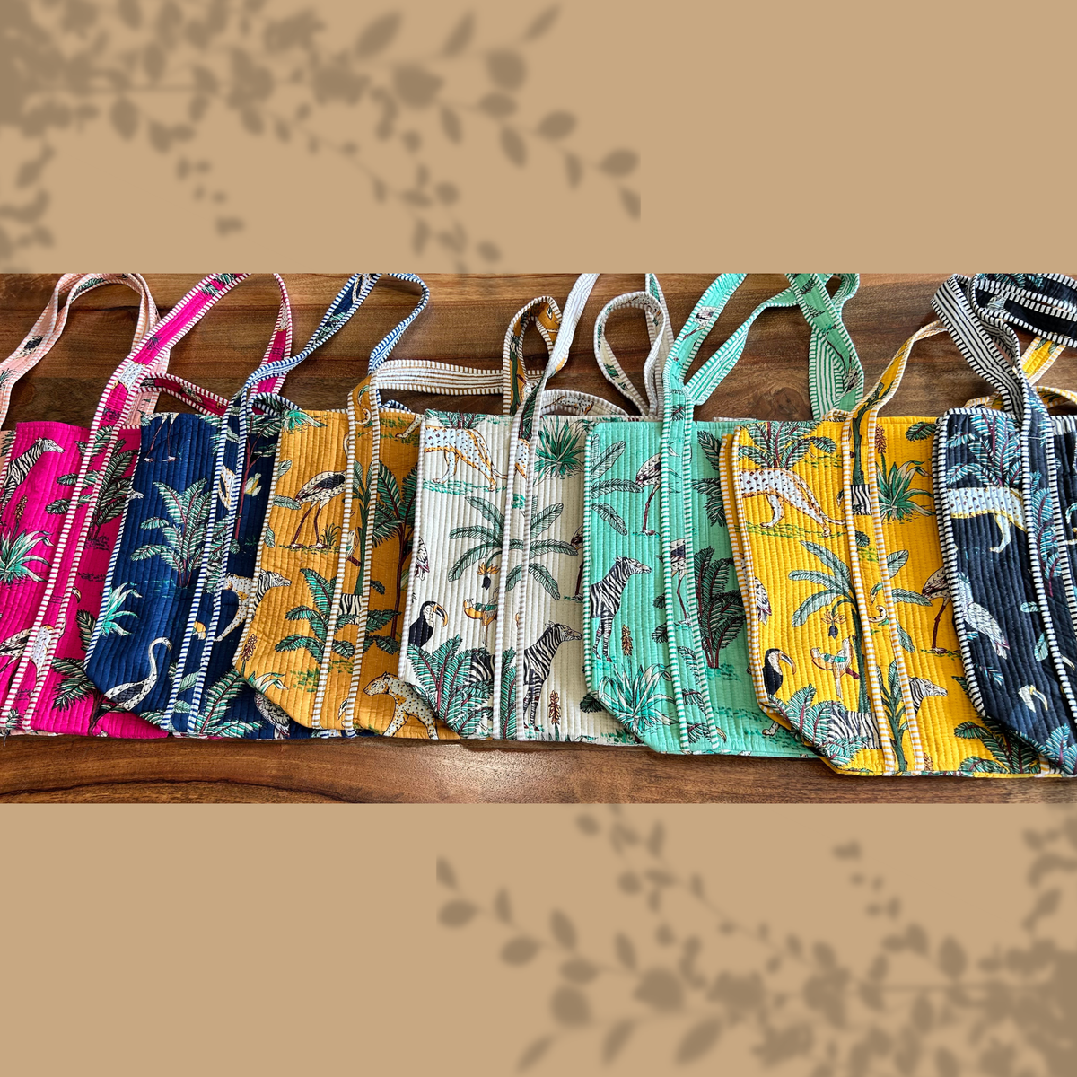 Quilted Jungle Shopper Bag