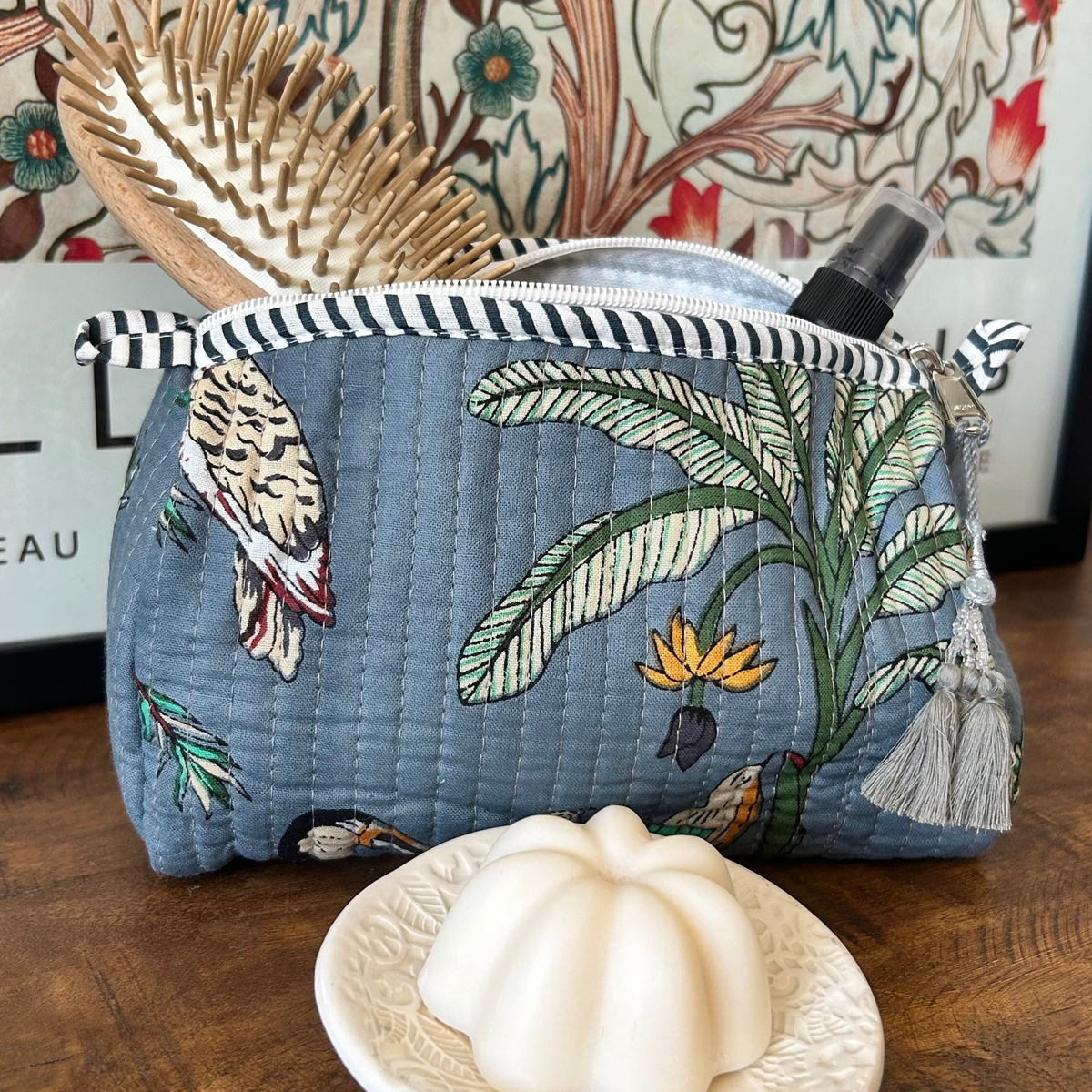 Quilted Jungle Pouch