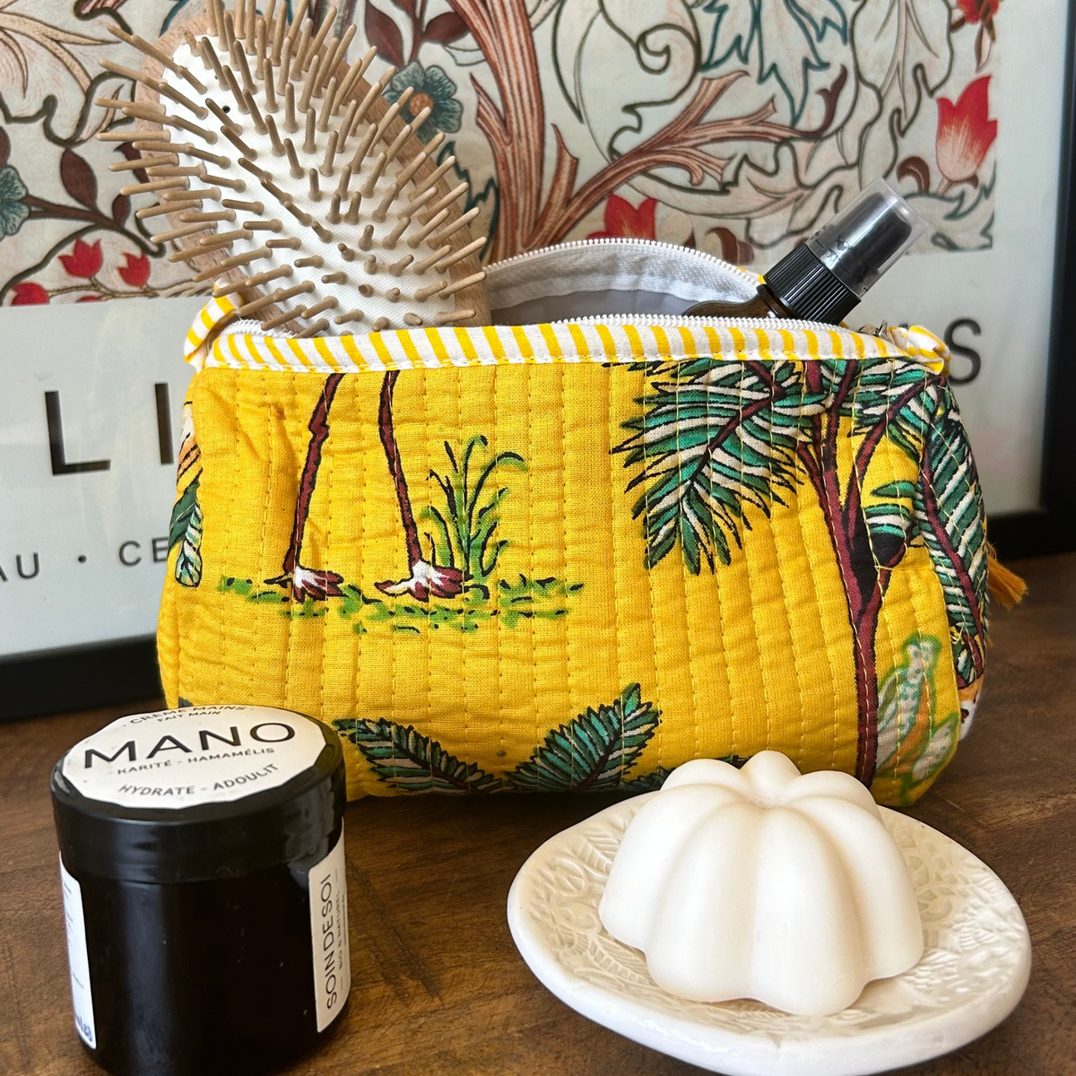 Quilted Jungle Pouch