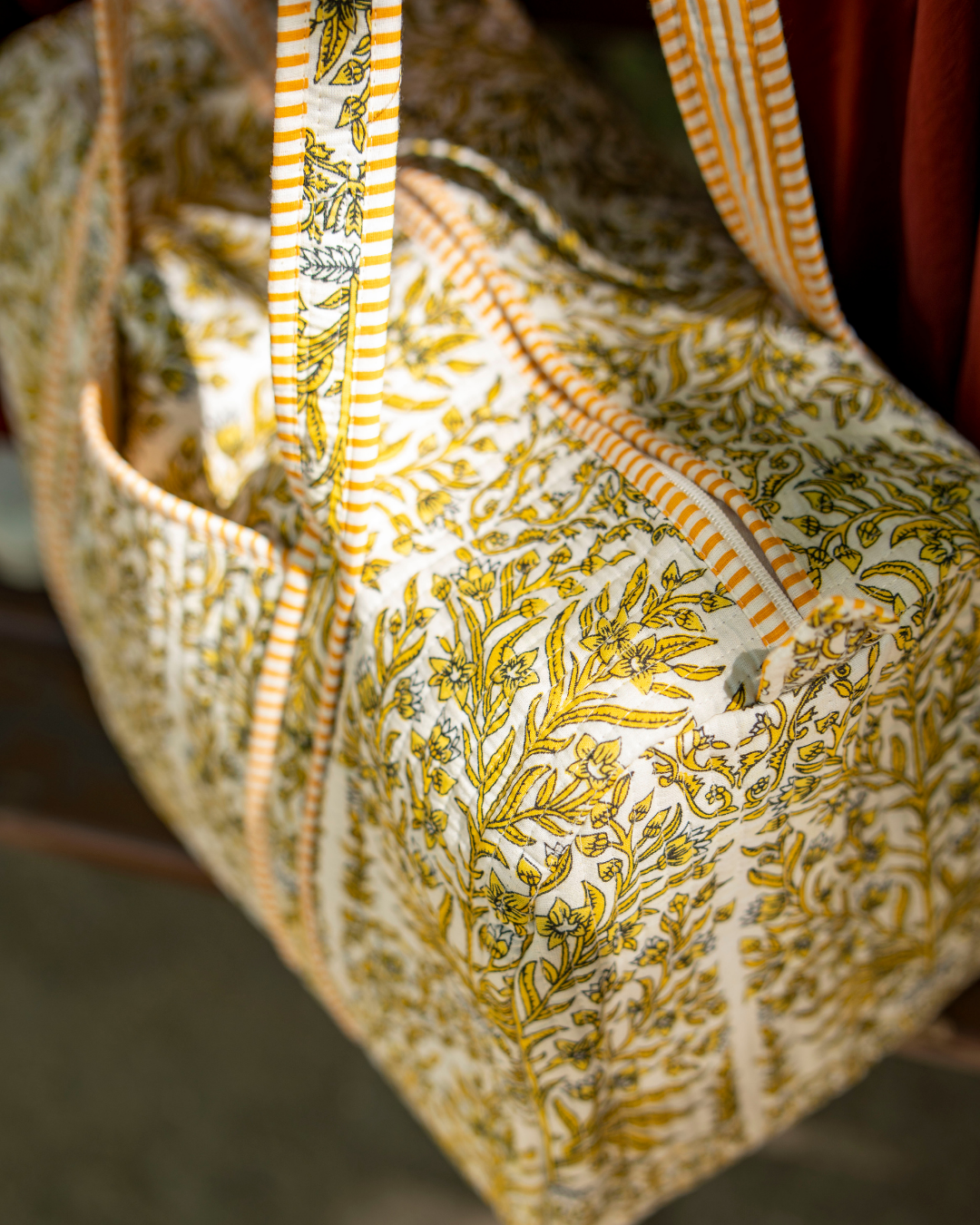 Quilted Floral Bowling Bag - Big