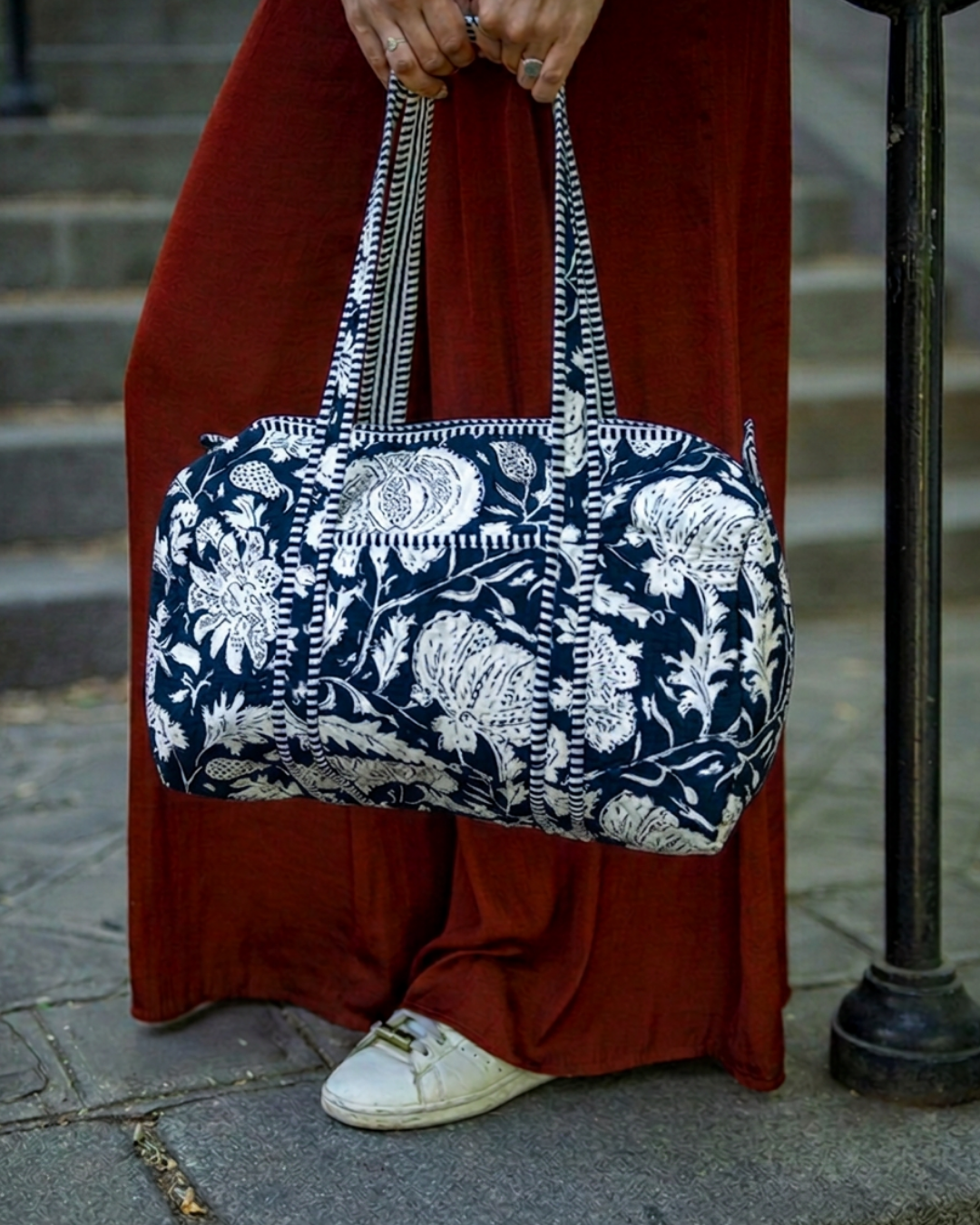 Quilted Botanical Bowling Bag – Small