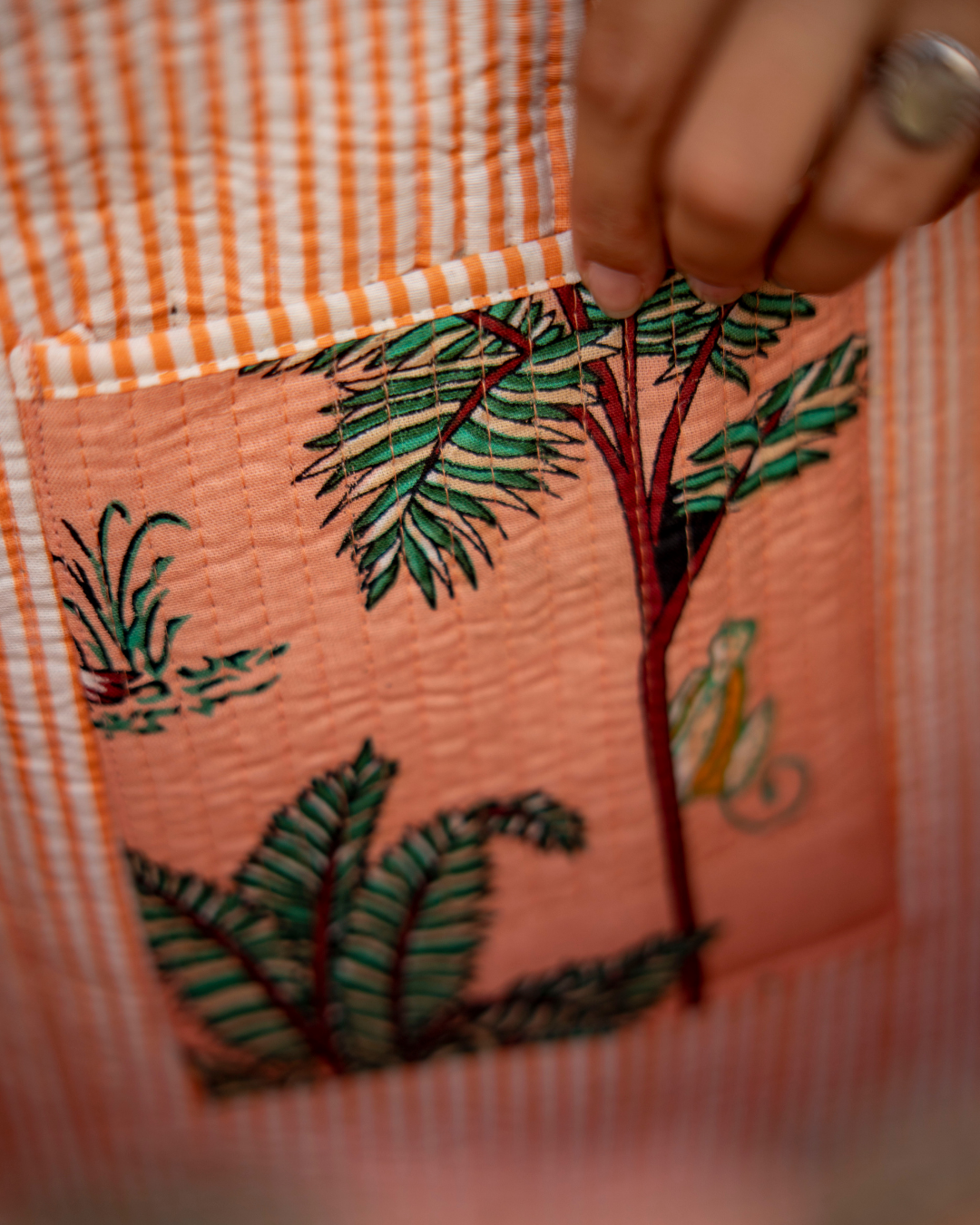 Quilted Jungle Shopper Bag