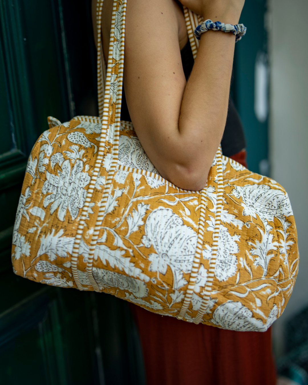 Quilted Botanical Bowling Bag – Small