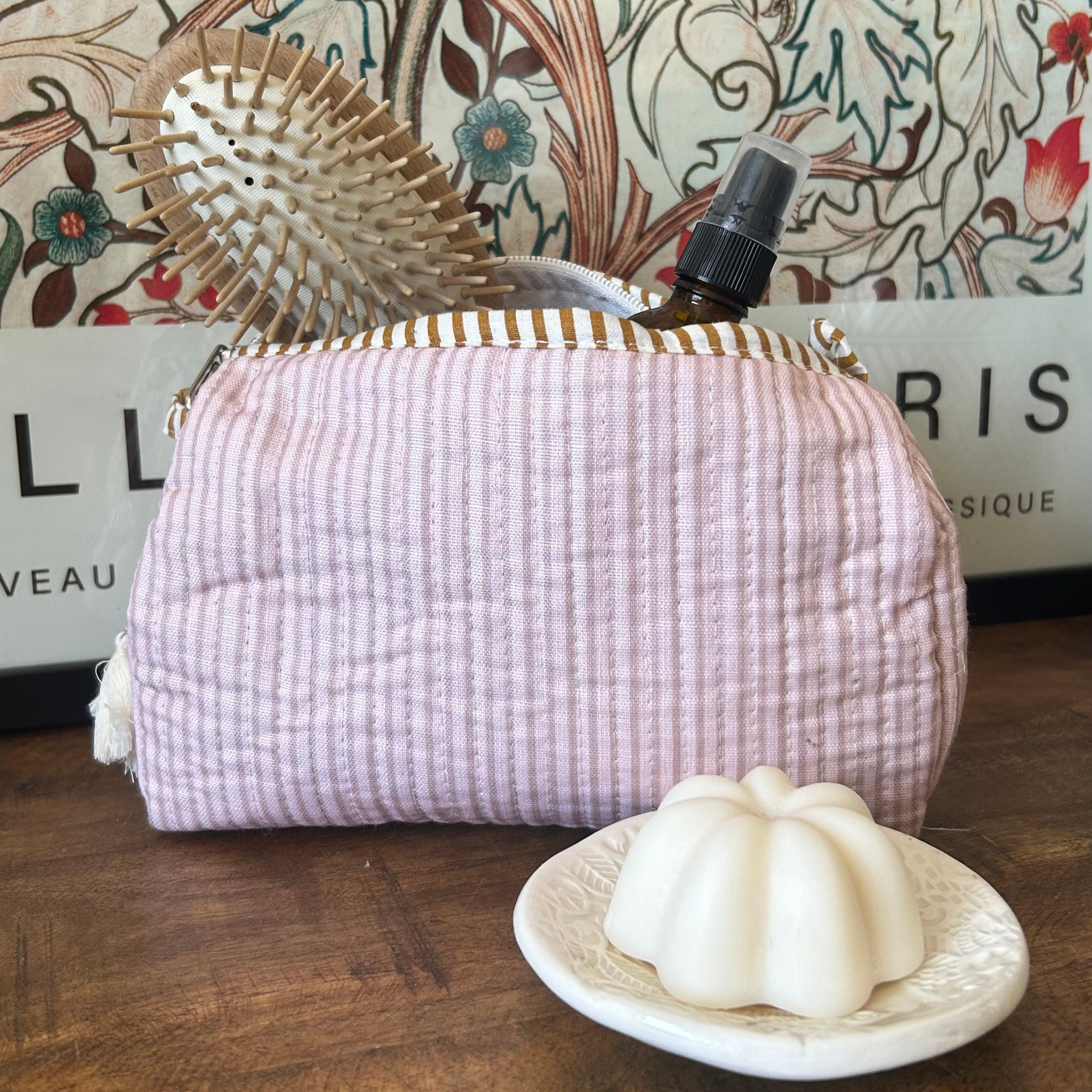 Quilted Stripe Pouch