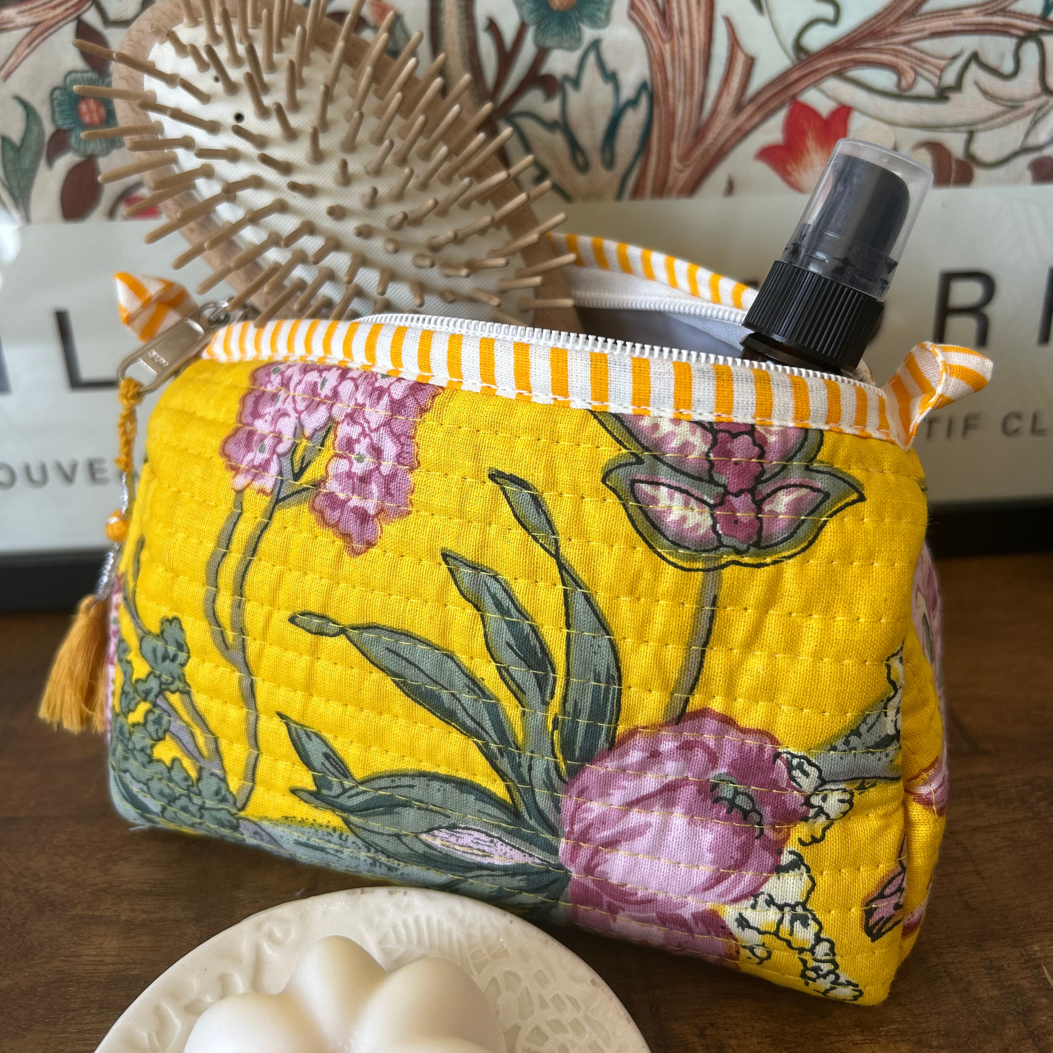 Quilted Floral Pouch – Sunny Garden